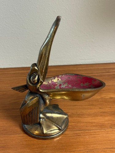 Vintage art deco brass pelican - vintage,